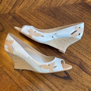 AK Anne Klein cut out open toe wedge heel